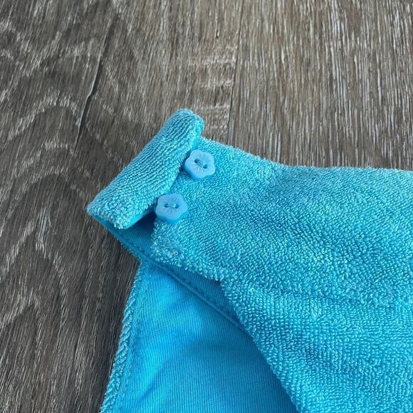 NWT Fabletics Terry Built-In Bra Tank Aqua Blue - Size: Large - Picture 9 of 11